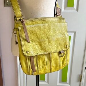 Fossil Yellow Crossbody Bag